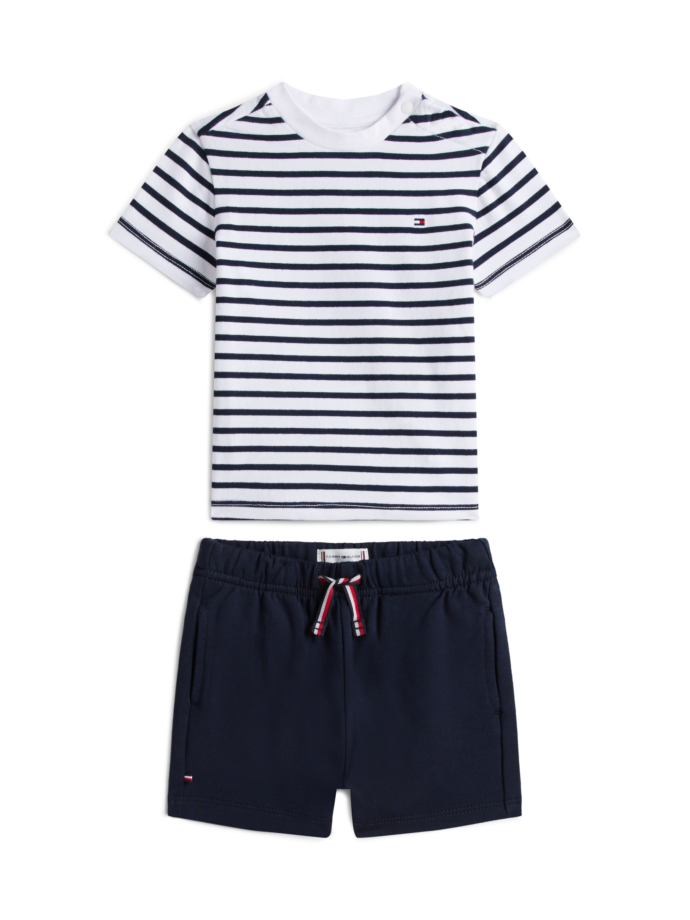 Tommy Hilfiger Short Set 2tlg Stripe Tee Dark Night Navy