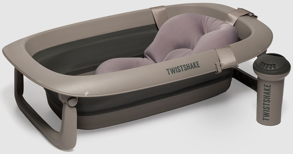 Twistshake Badewannen - Set mit Kissen und Badebrause grey