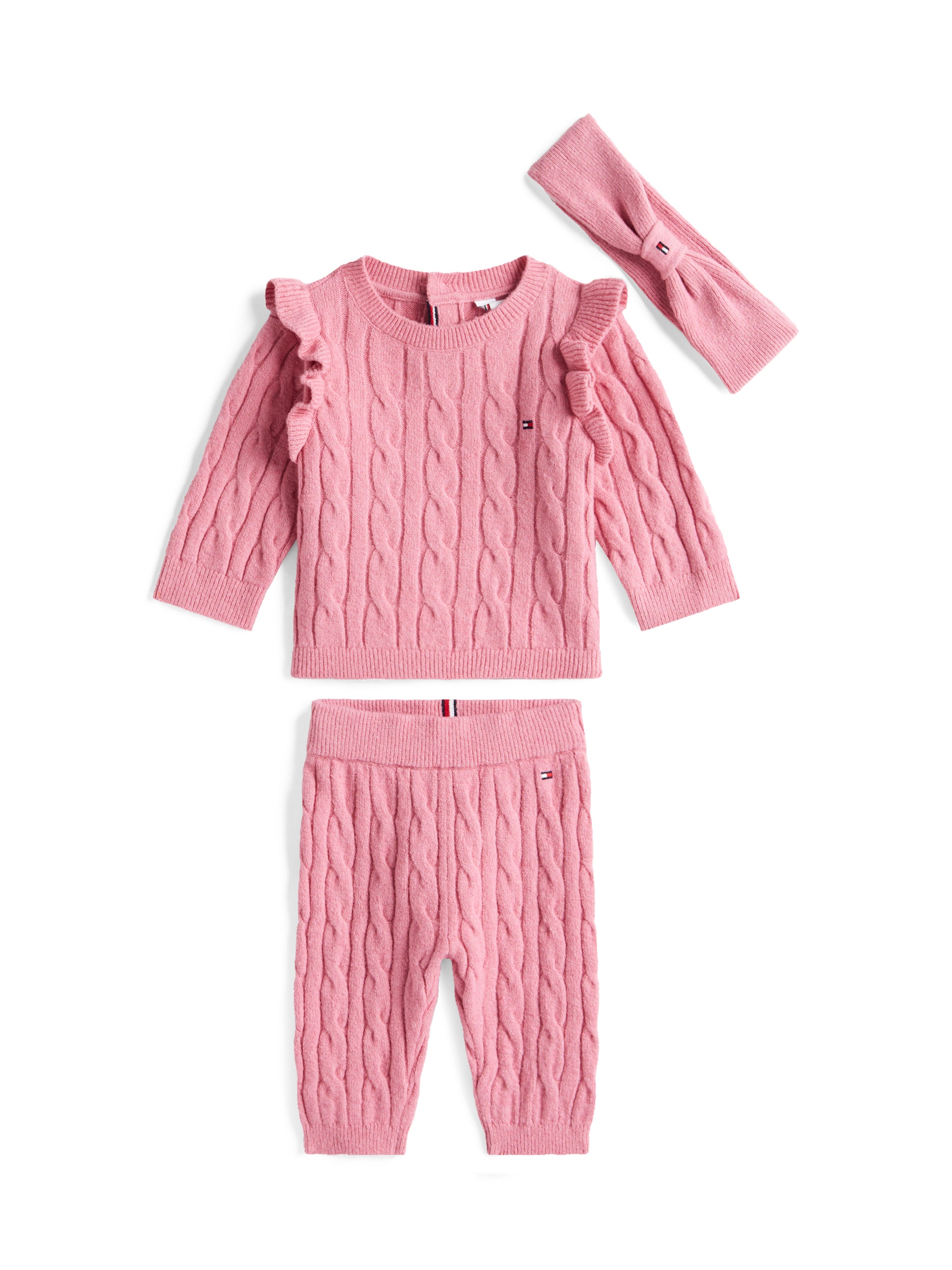 Tommy Hilfiger Kids Zopfstrick Set 3 tlg. Pink