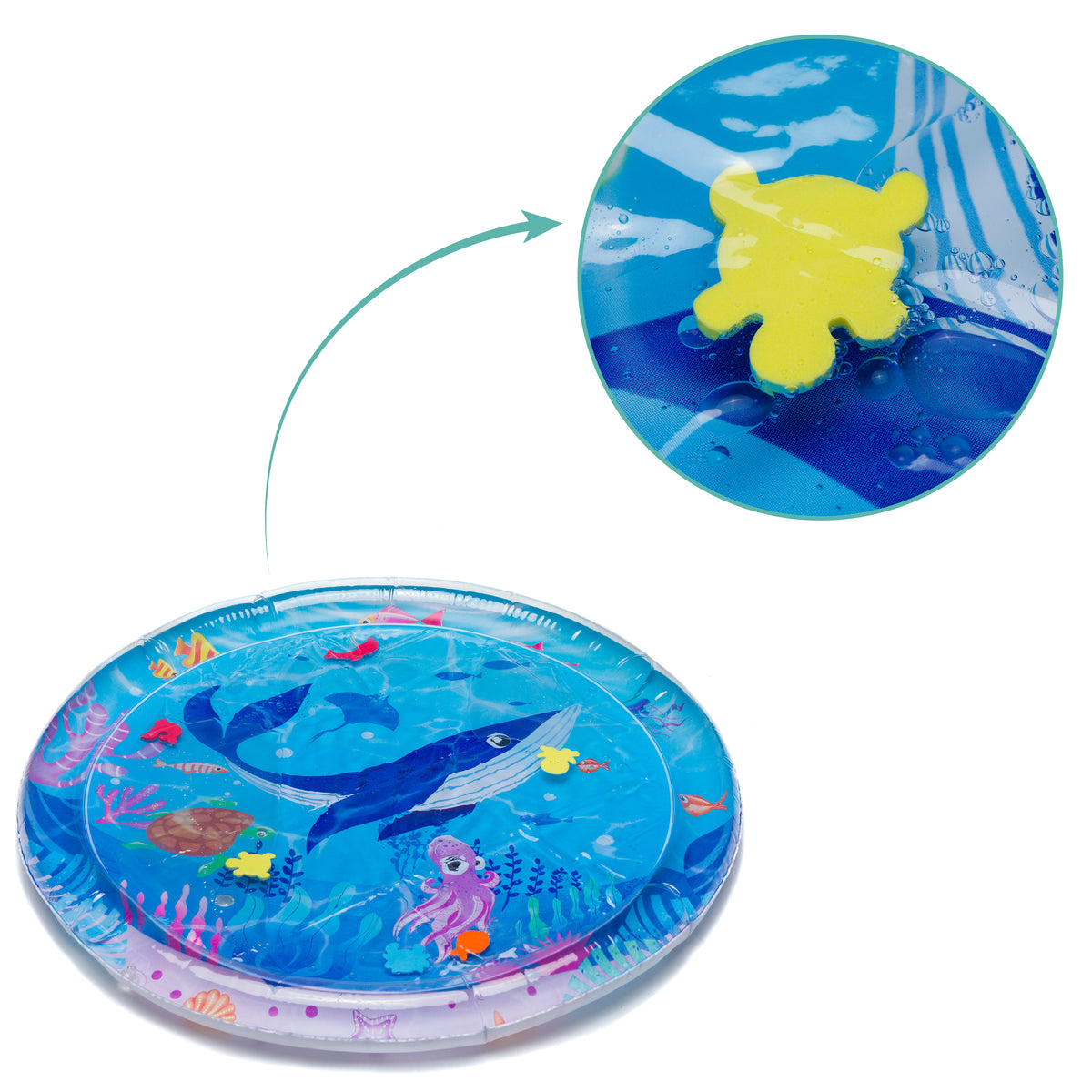 Fillikid Wasserspielmatte rund ocean blue