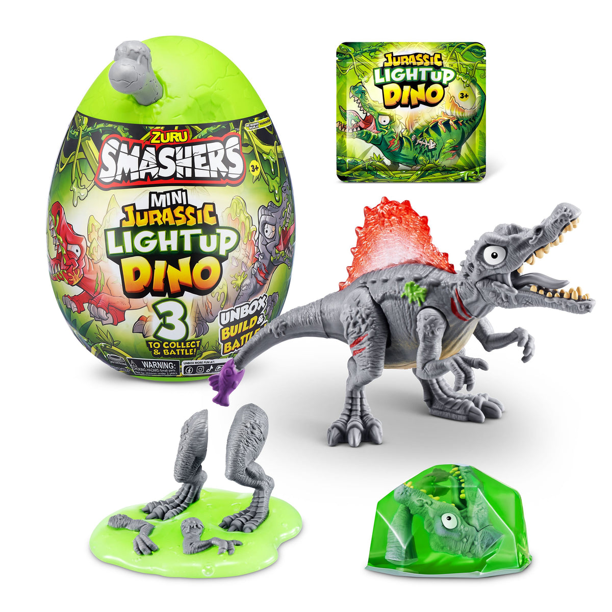 PAKA SMASHERS Jurassic Mini Light-Up Dino S1 PDQ