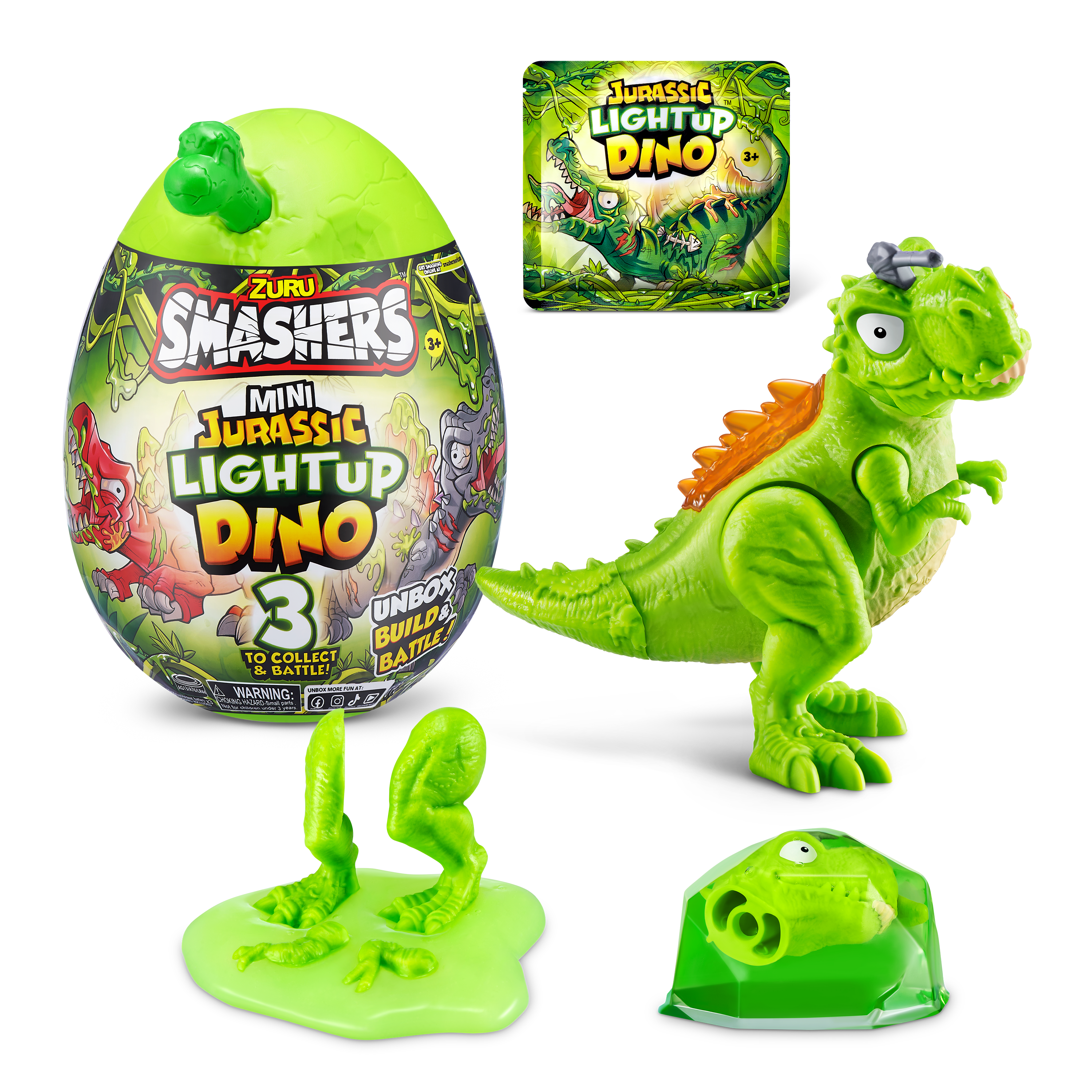PAKA SMASHERS Jurassic Mini Light-Up Dino S1 PDQ