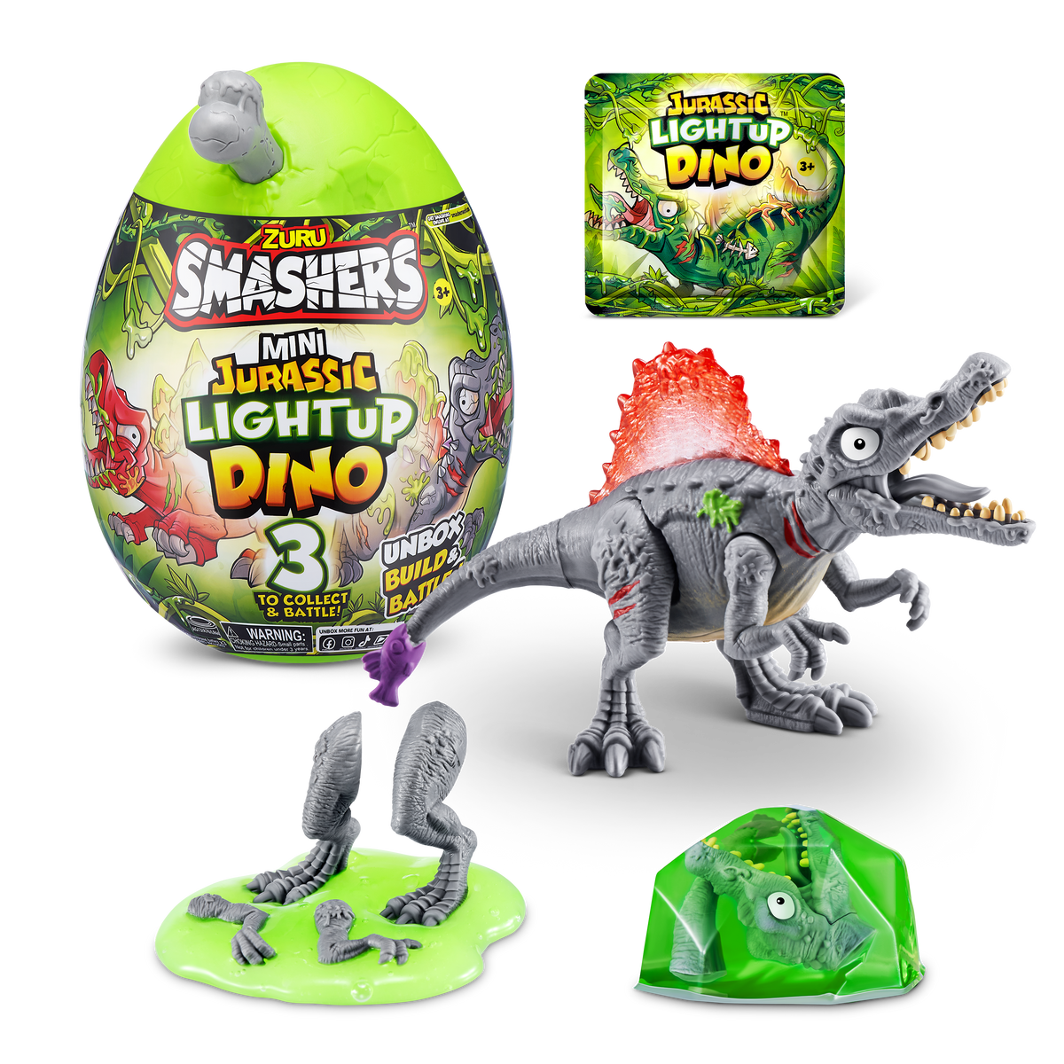 PAKA SMASHERS Jurassic Mini Light-Up Dino S1 PDQ