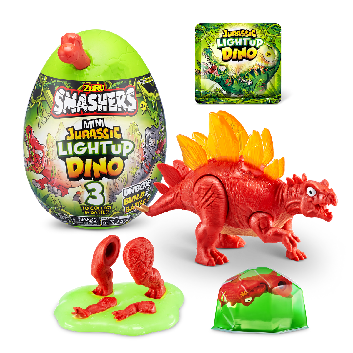 PAKA SMASHERS Jurassic Mini Light-Up Dino S1 PDQ