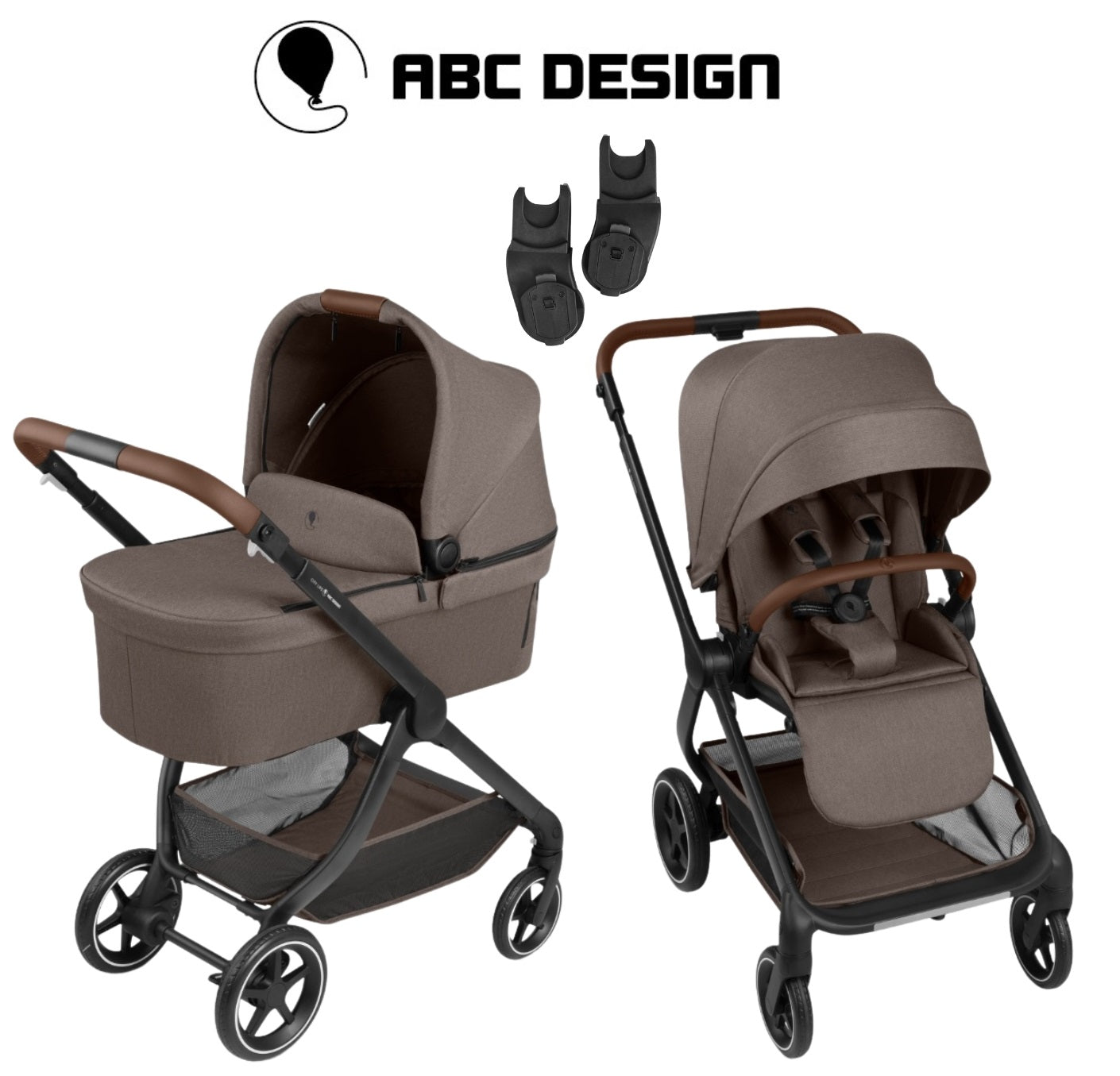 ABC Design City Life Kinderwagen Set mit Babywanne & Adapter nature