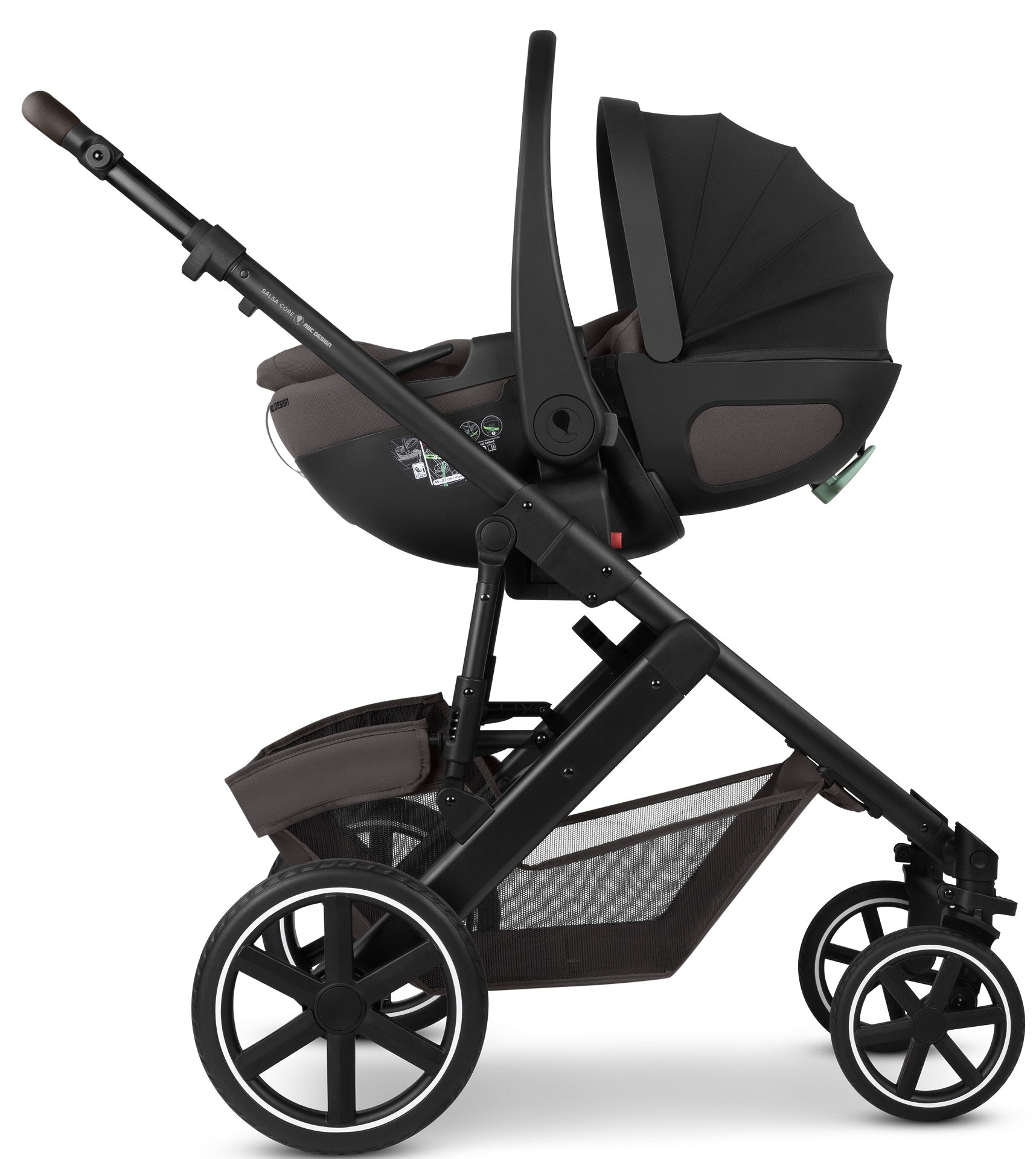 ABC Design Salsa Core 4in1 Kinderwagen-Set  inkl. Babyschale Calla mit Liegefunktion & Isofix Base Root