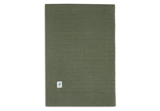 Jollein Decke Kinderbett 100x150cm Pure Knit Leaf Green GOTS