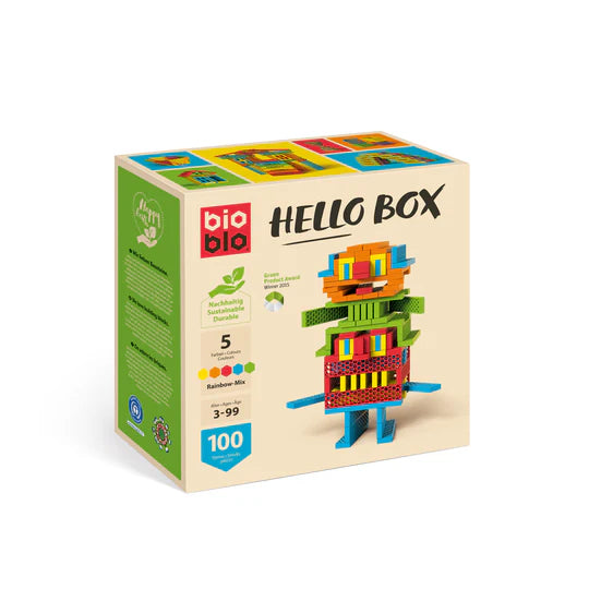 BioBlo Bauspielzeug Hello Box "Rainbow Mix"