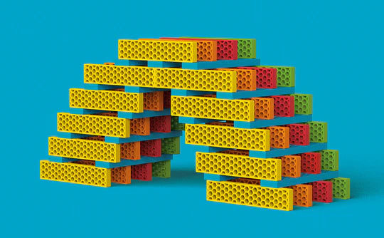 BioBlo Bauspielzeug Hello Box "Rainbow Mix"