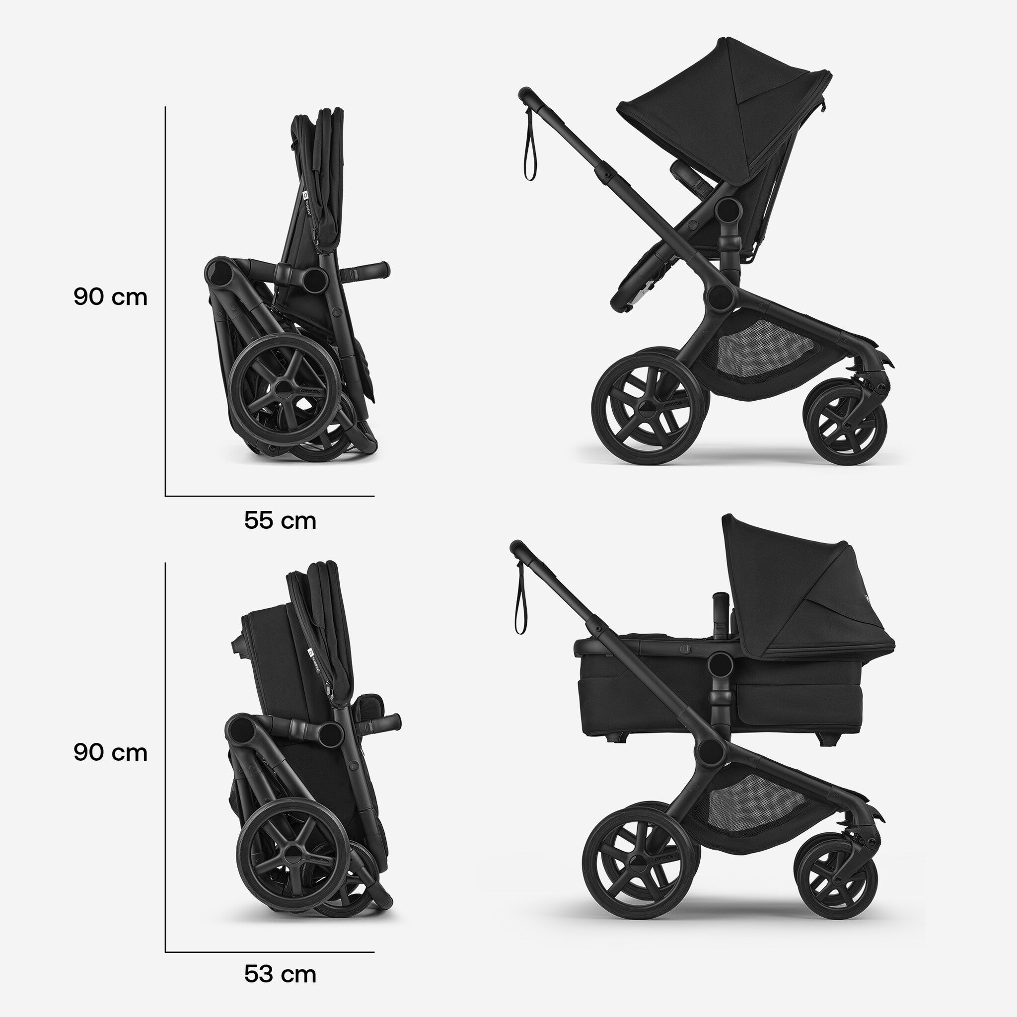 Bugaboo Fox 5 Renew komplett Schwarz/ Kirschrot-Kirschrot