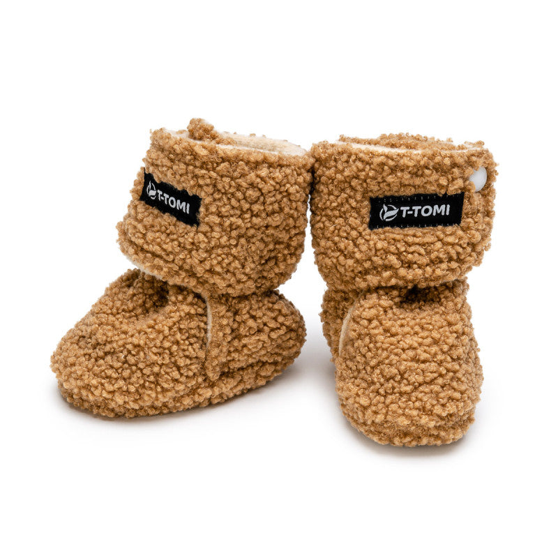 T-TOMI Krabbelschuhe Teddy Brown WARM