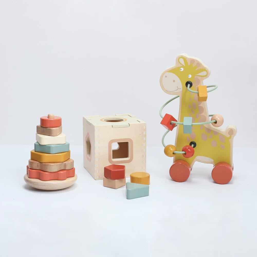 Set mit 3 Lernspielzeugen aus Holz von Trois Kilos Sept