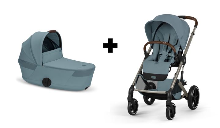Cybex Balios S Lux Kombikinderwagen mit faltbarer Babywanne Stormy Blue