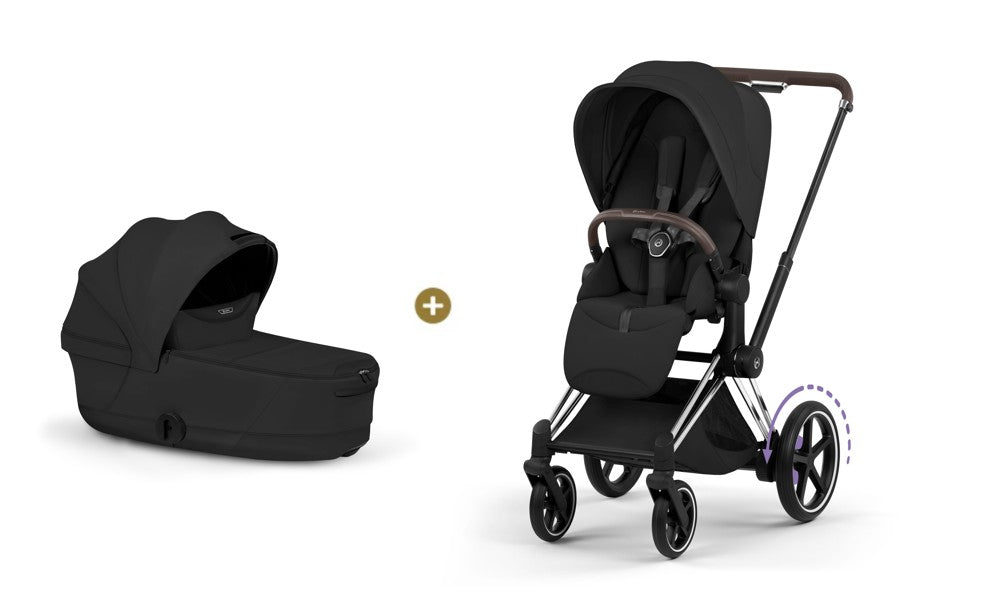 Cybex E-PRIAM 5 Style inkl. Babywanne faltbar Sepia Black