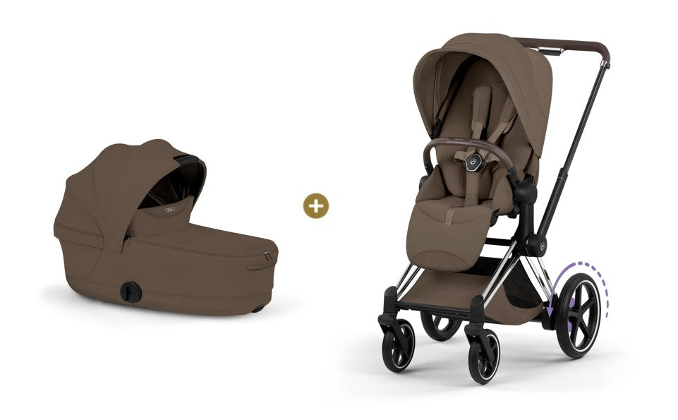 Cybex E-PRIAM 5 Style inkl. Babywanne faltbar Coconut Brown