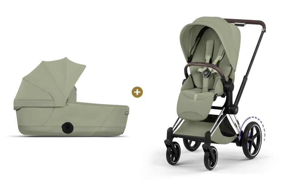 Cybex E-PRIAM 5  Style inkl. Babywanne faltbar Sage Green