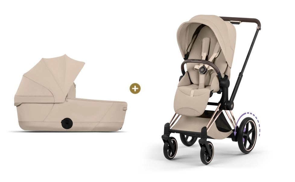 Cybex E-PRIAM Style 5 inkl. Babywanne faltbar Cozy Beige