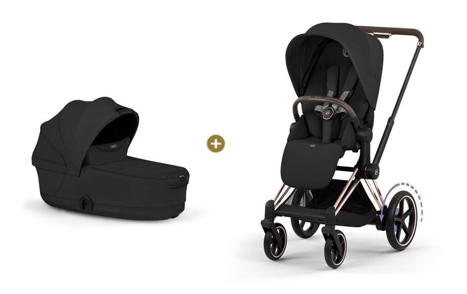 Cybex E-PRIAM 5 Style inkl. Babywanne faltbar Sepia Black