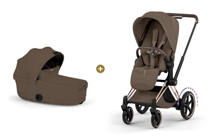 Cybex E-PRIAM 5 Style inkl. Babywanne faltbar Coconut Brown