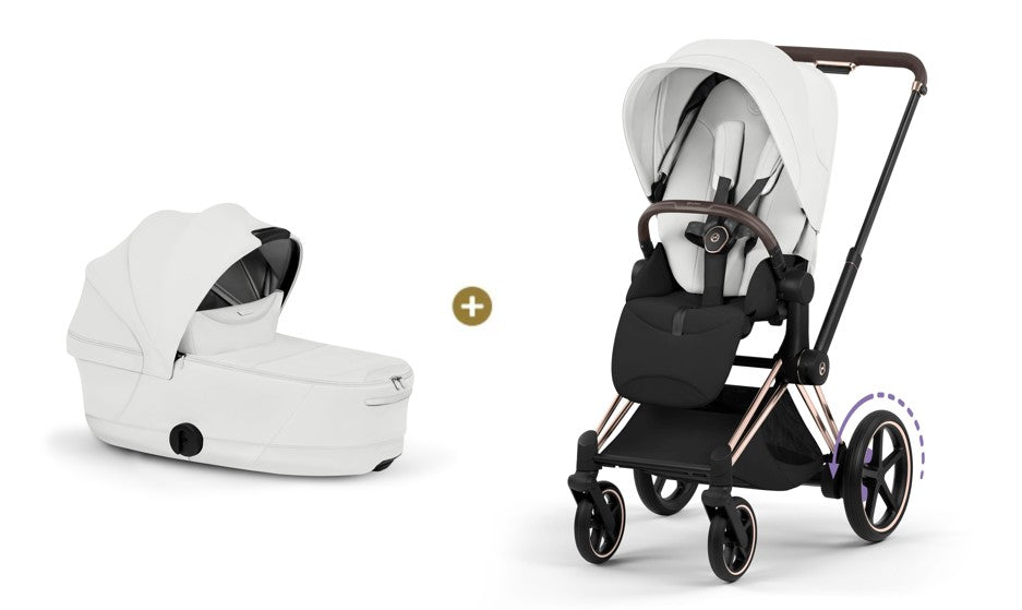 Cybex E-PRIAM 5 Style inkl. Babywanne faltbar Off White