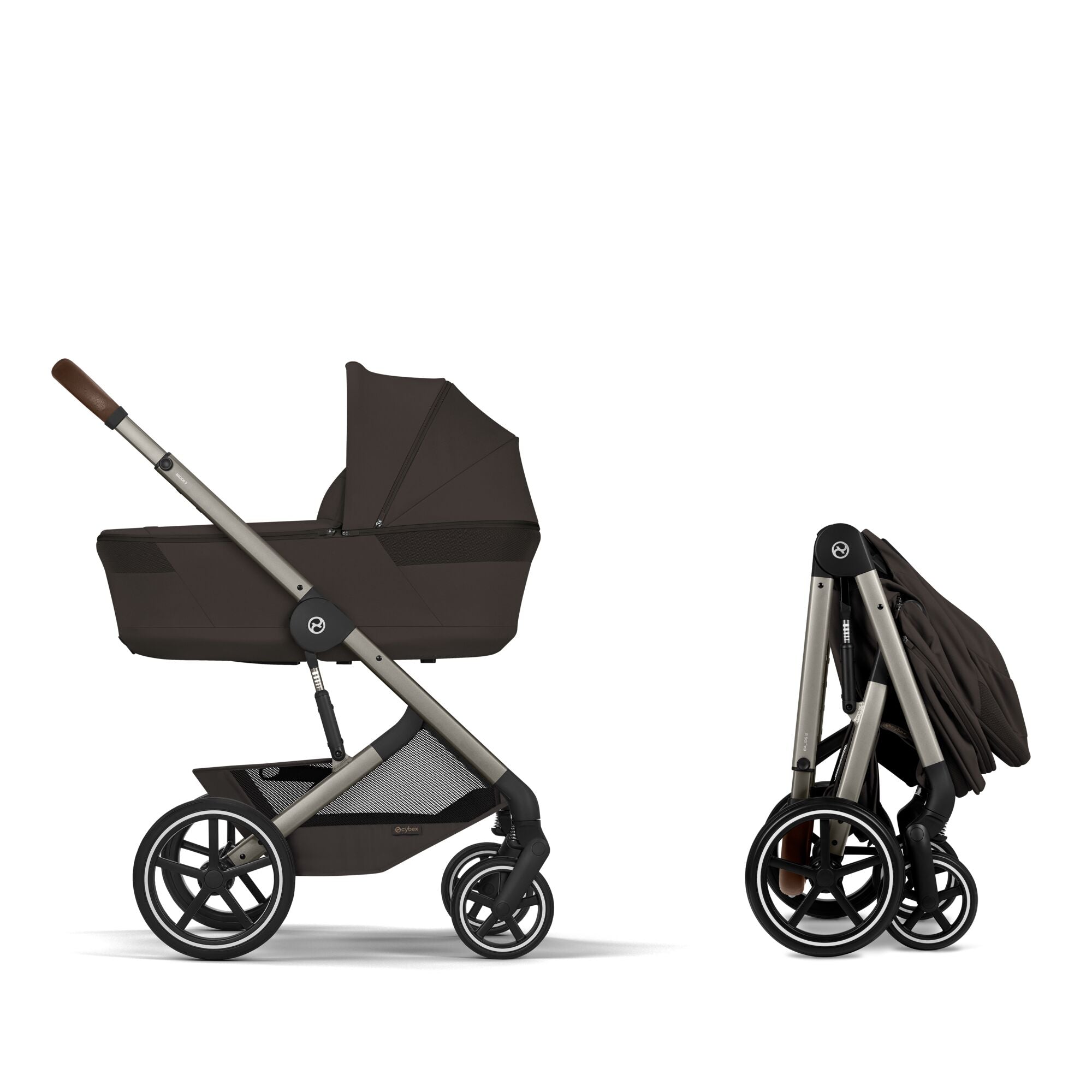 Cybex Balios S Lux Kombikinderwagen mit faltbarer Babywanne Moos Green