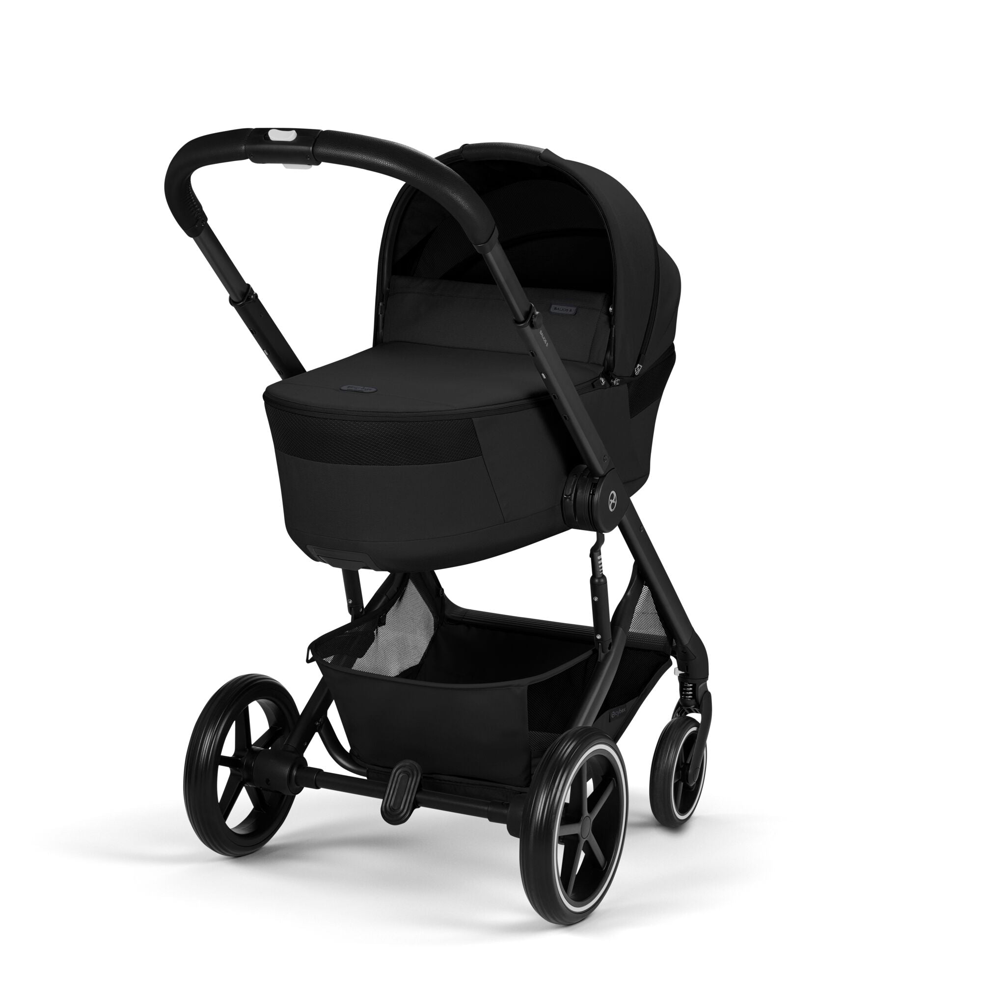 Cybex Balios S Lux Kombikinderwagen mit faltbarer Babywanne Moon Black
