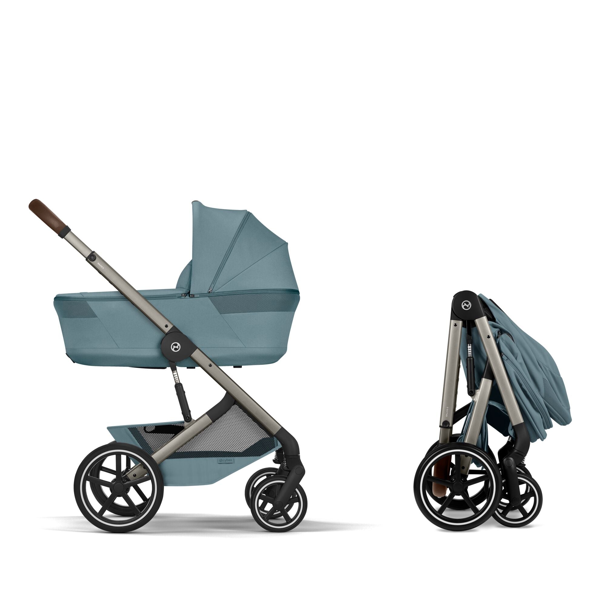 Cybex Balios S Lux Kombikinderwagen mit faltbarer Babywanne Stormy Blue