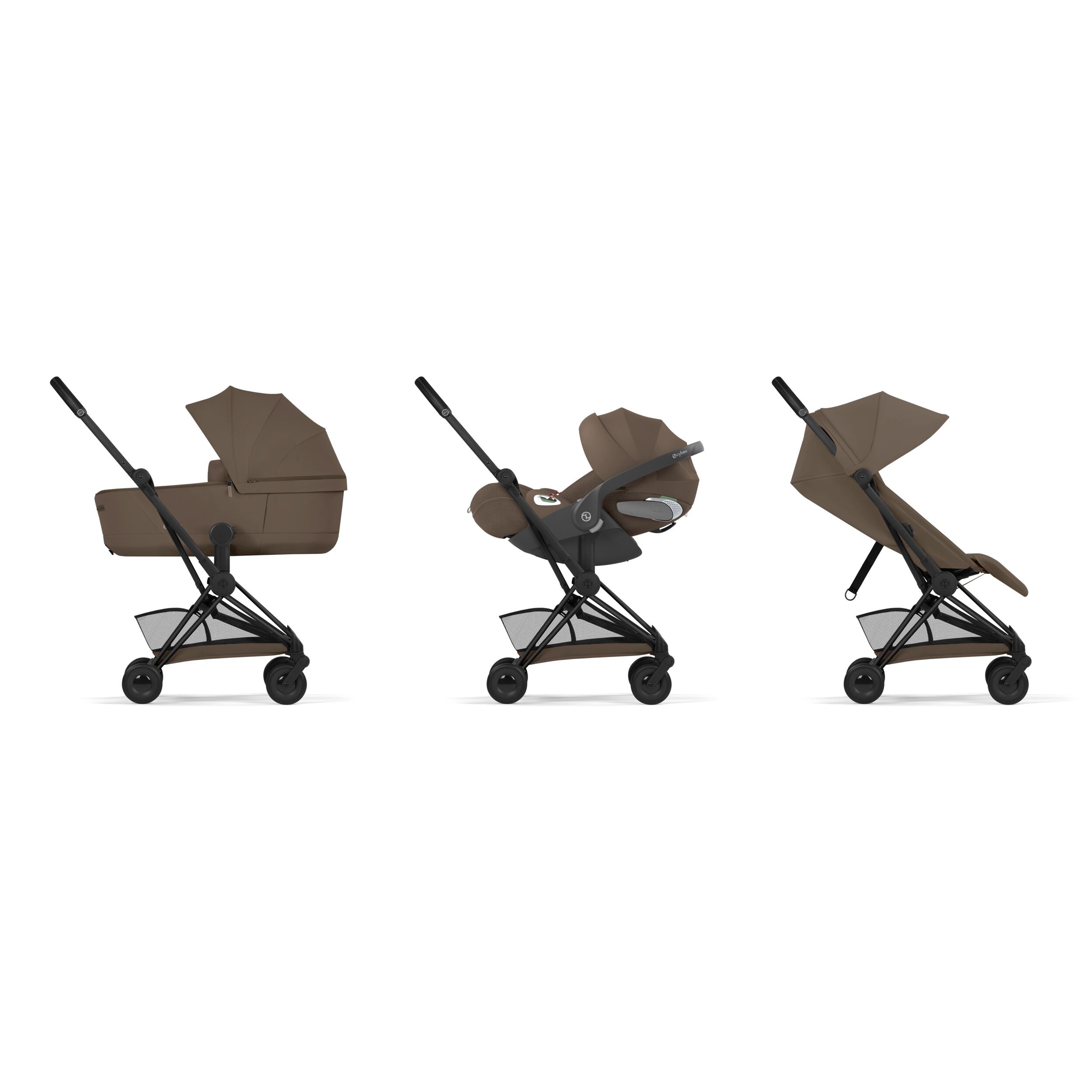 Cybex Coya Comfort Matt Black Coconut Brown Buggy