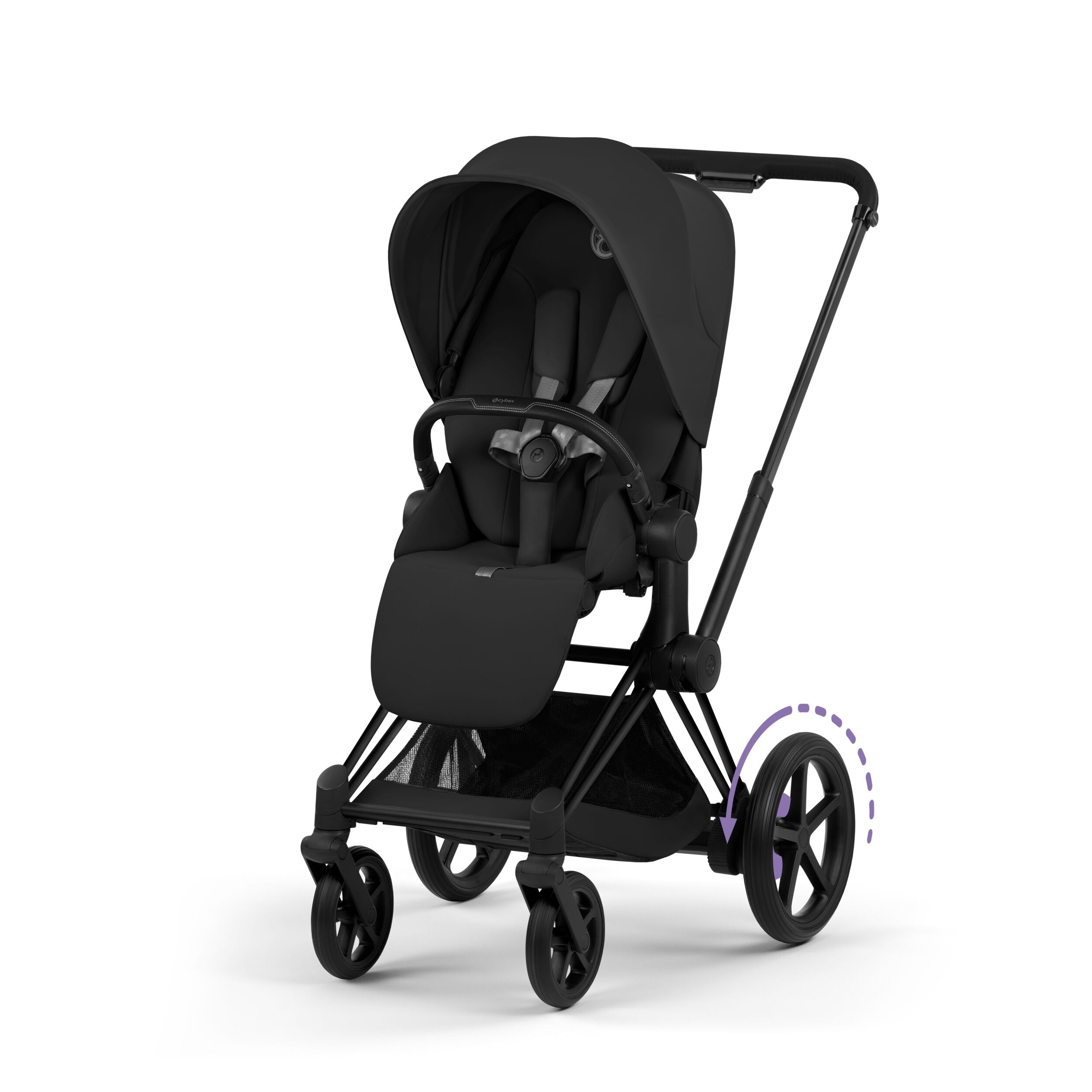 Cybex E-PRIAM 5 Comfort Matt Black inkl. Babywanne faltbar Sepia Black