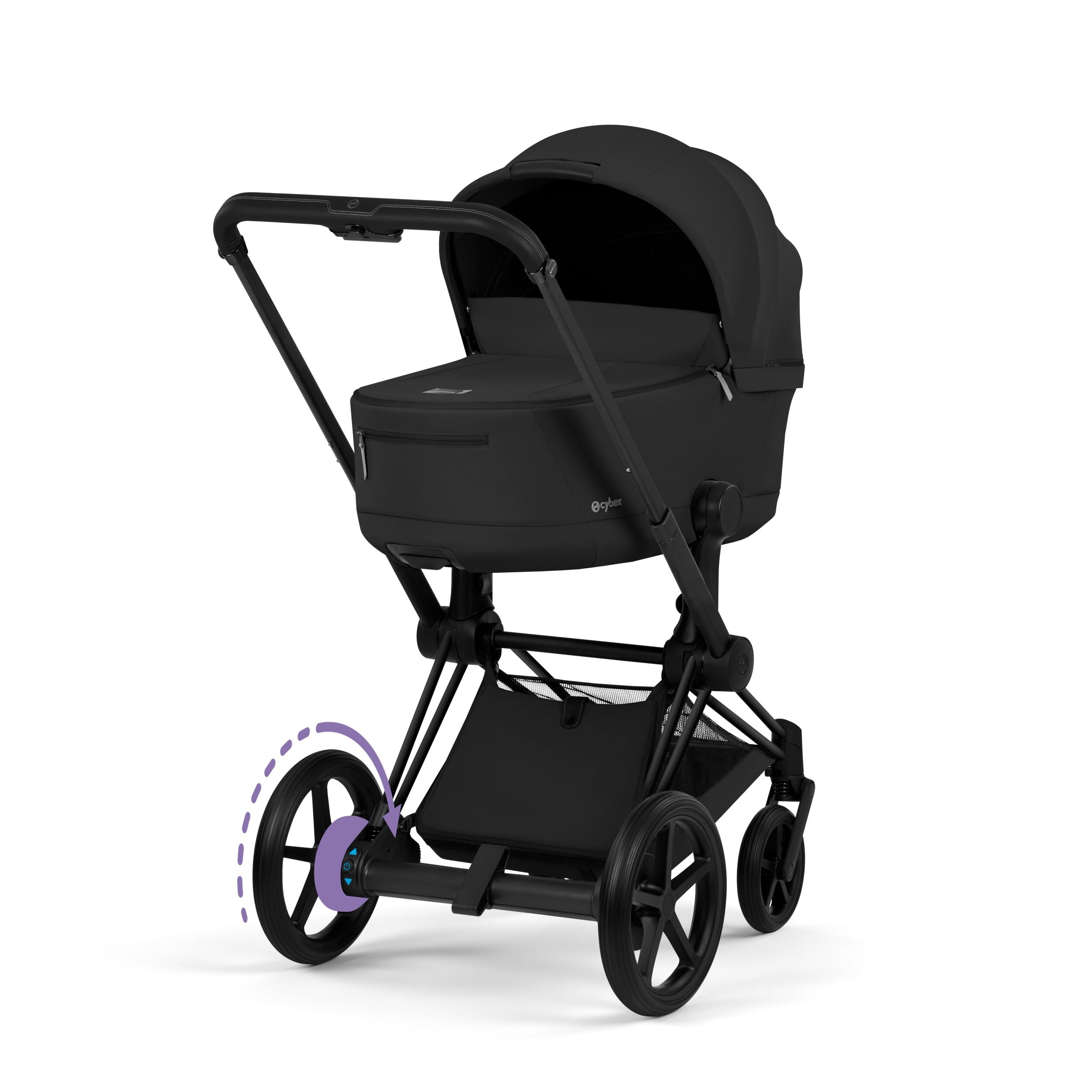 Cybex E-PRIAM 5 Comfort Matt Black inkl. Babywanne faltbar Sepia Black