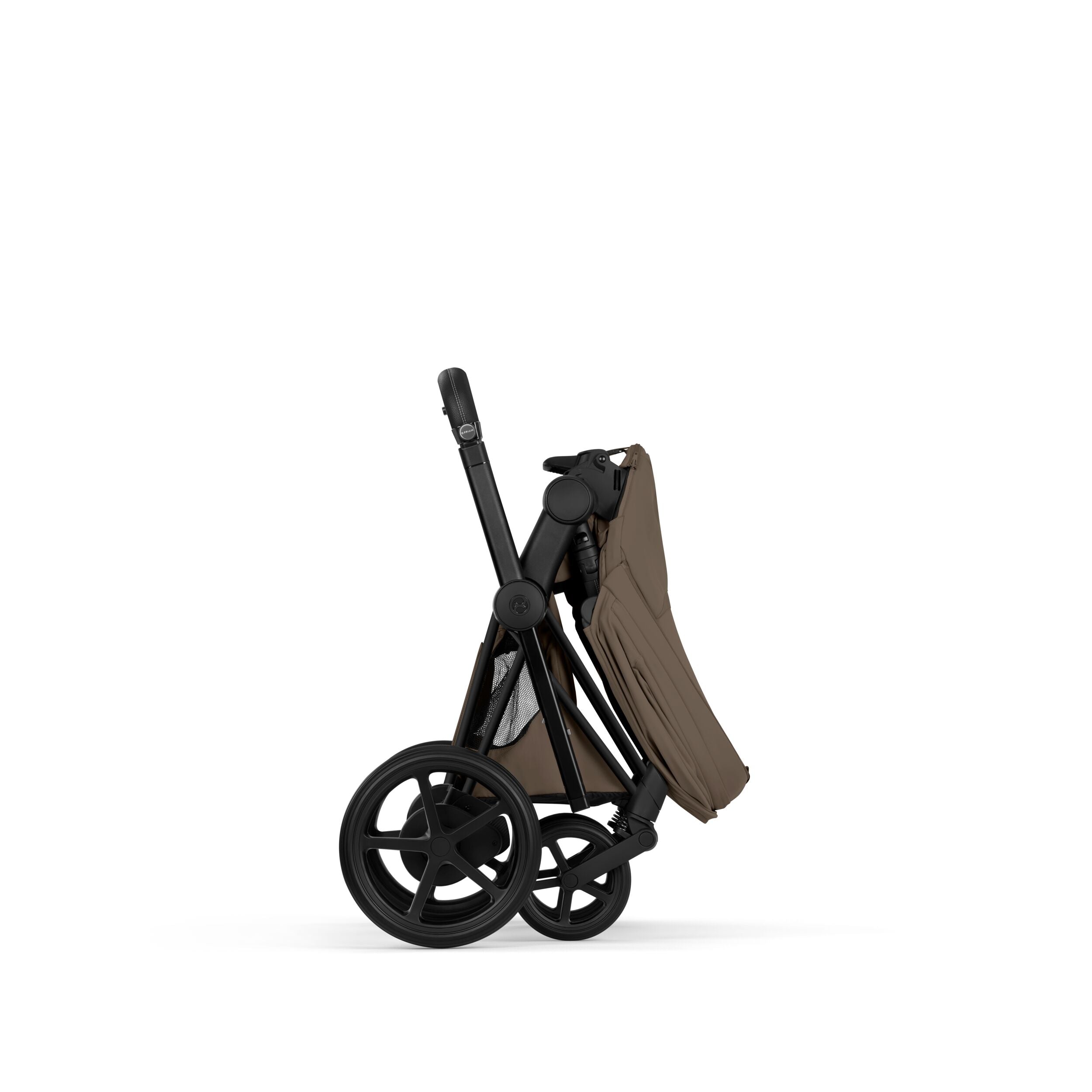 Cybex E-PRIAM 5 Comfort Matt Black inkl. Babywanne faltbar Coconut Brown