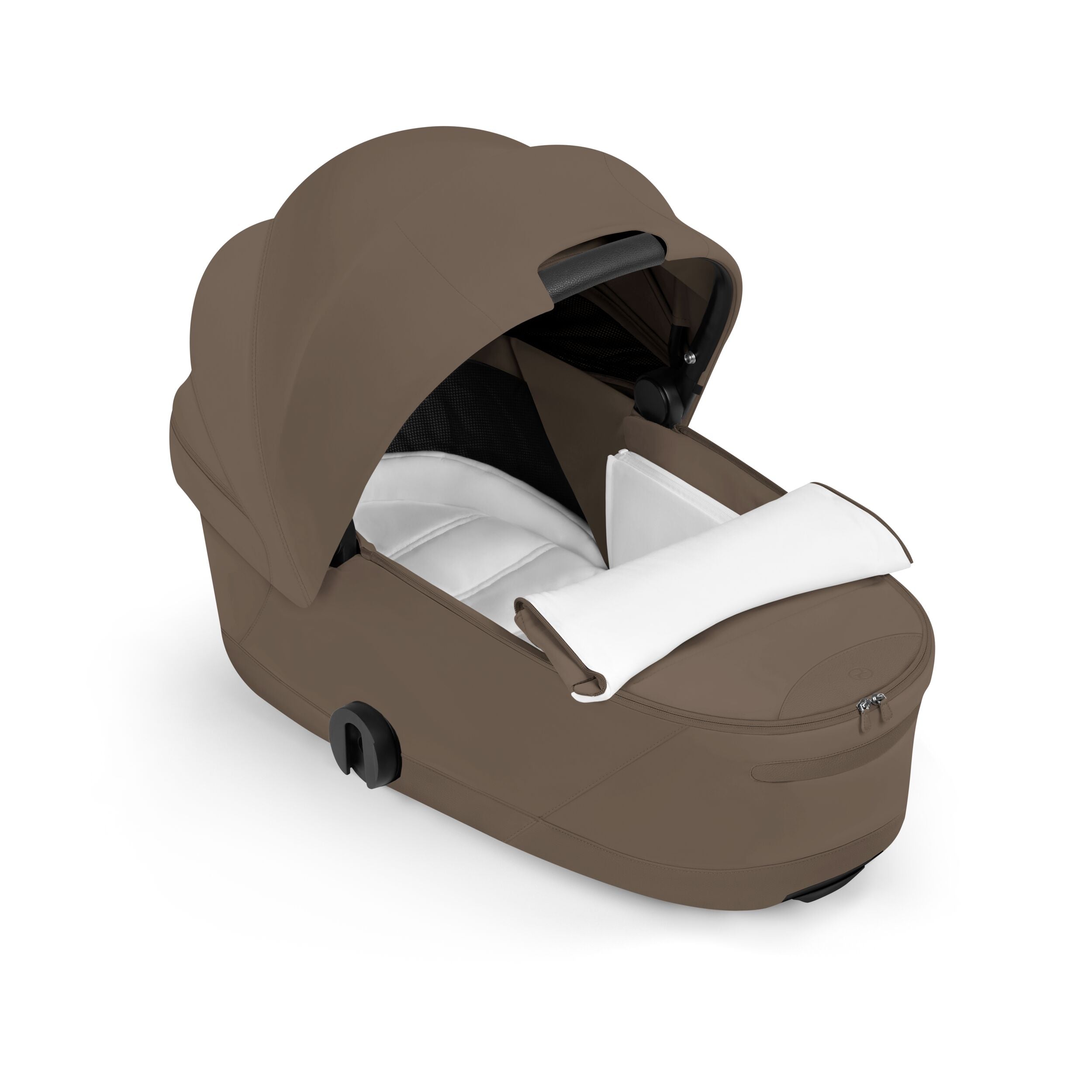 Cybex E-PRIAM 5 Comfort Matt Black inkl. Babywanne faltbar Coconut Brown