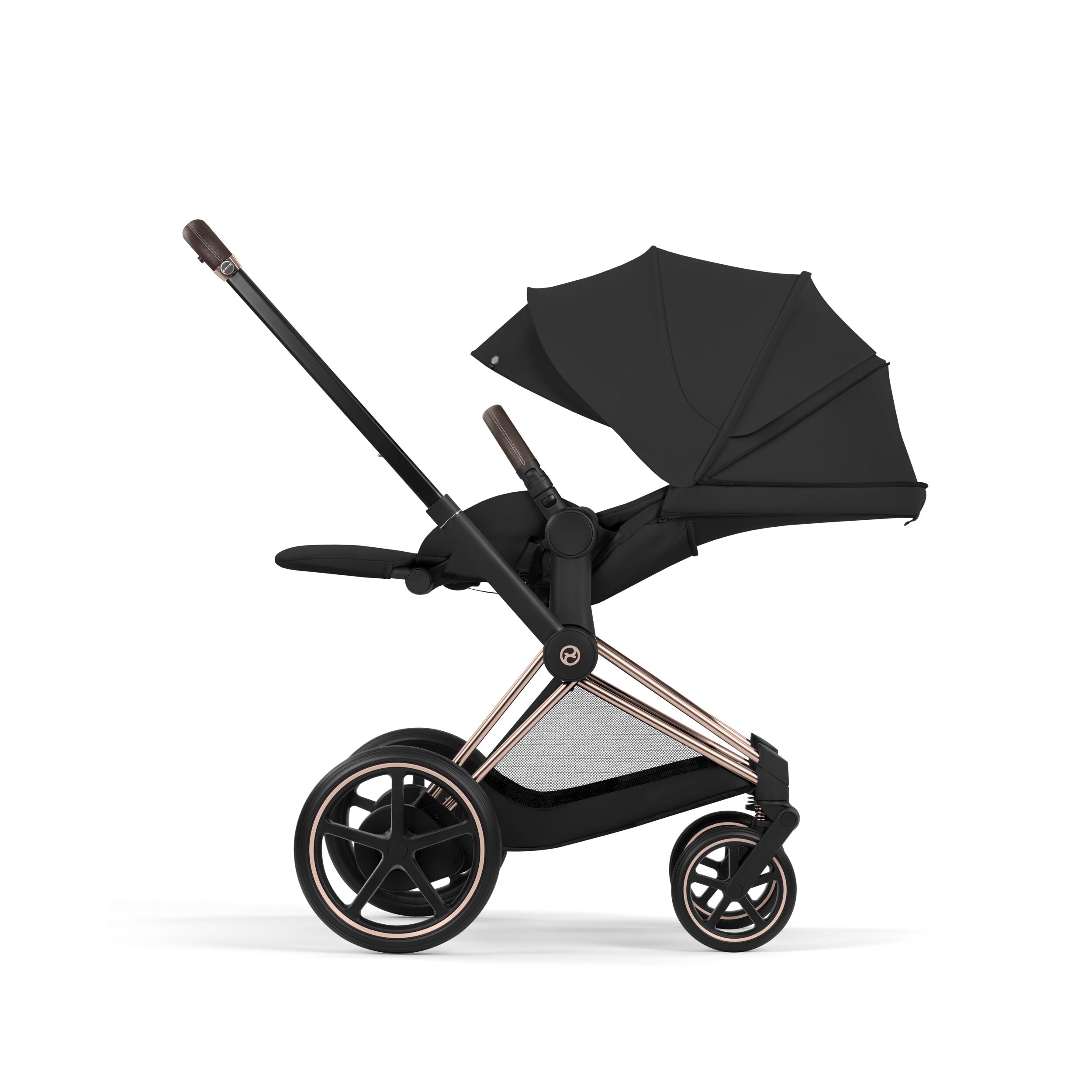 Cybex E-PRIAM 5 Comfort Rosegold inkl. Babywanne faltbar Sepia Black