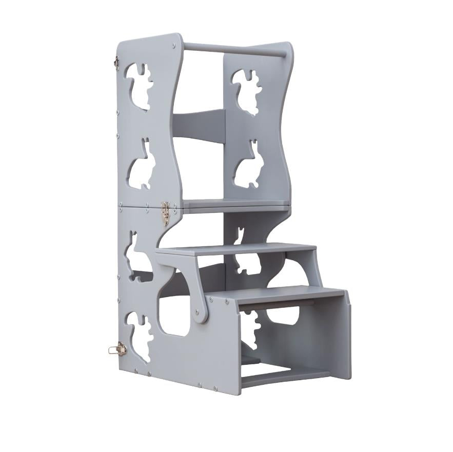WOODANDHEARTS Lernturm Tiere grau