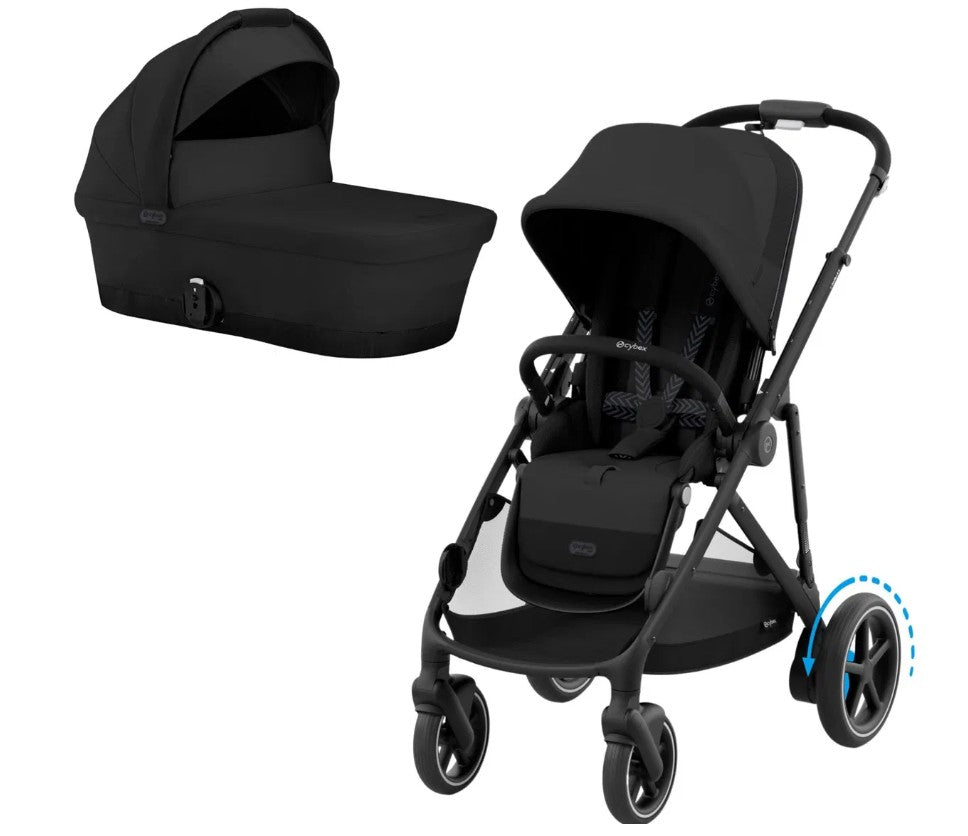 Cybex e-Gazelle S mit Babywanne gratis Moon Black/ Black Frame