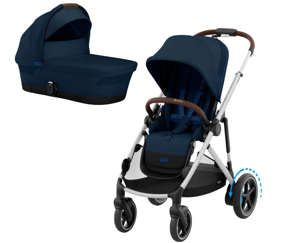 Cybex e-Gazelle S mit Babywanne gratis Ocean Blue/ Silver Frame