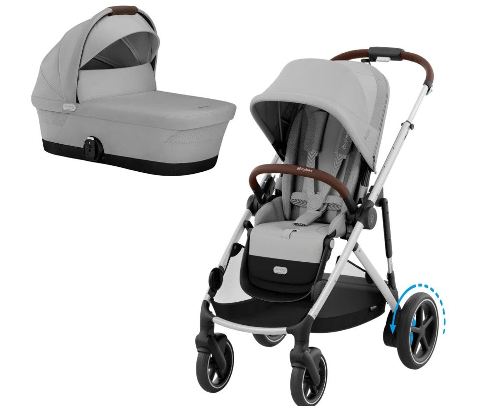 Cybex e-Gazelle S mit Babywanne gratis Stone Grey/ Silver Frame