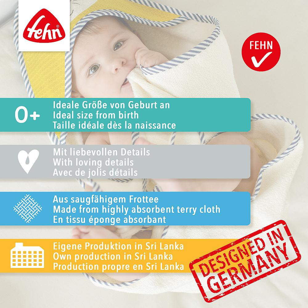 Fehn Kapuzenbadetuch Faultier