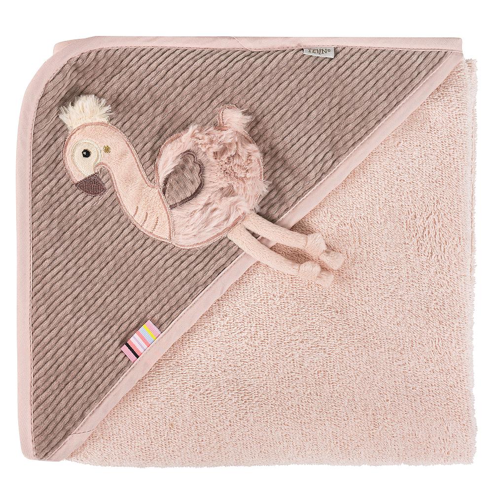 Fehn Kapuzenbadetuch Flamingo