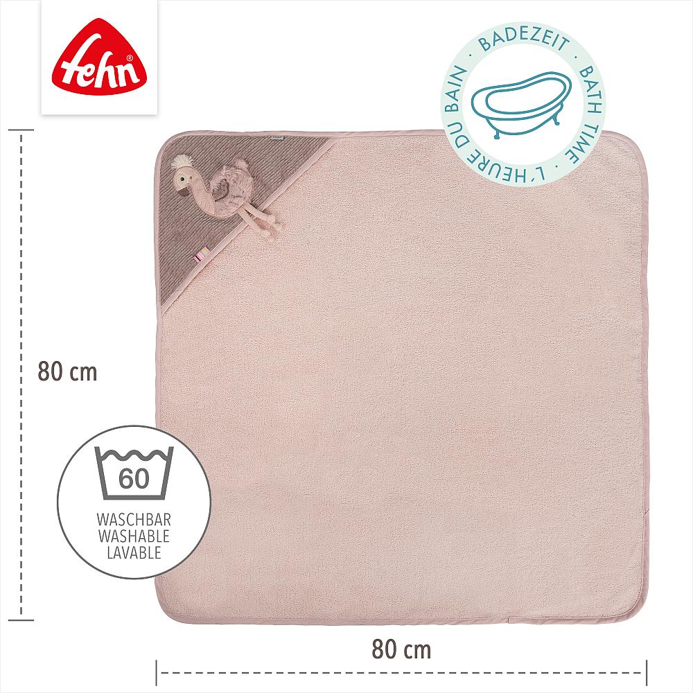 Fehn Kapuzenbadetuch Flamingo