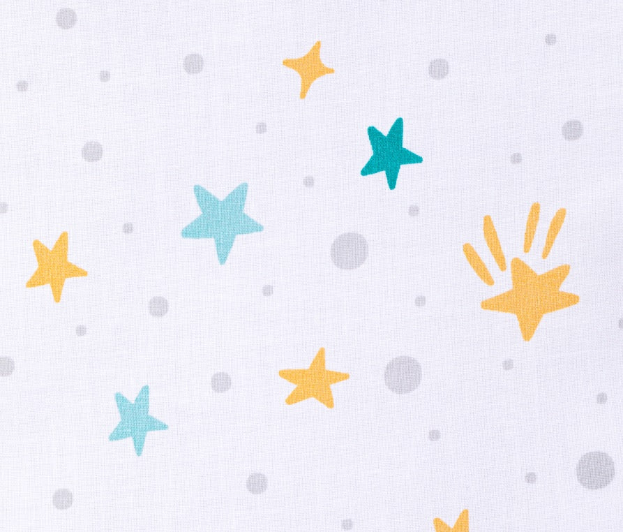 Fillikid Beistellbett Nino 45x90cm inkl. Bettwäsche-Set Star mint exklusiv