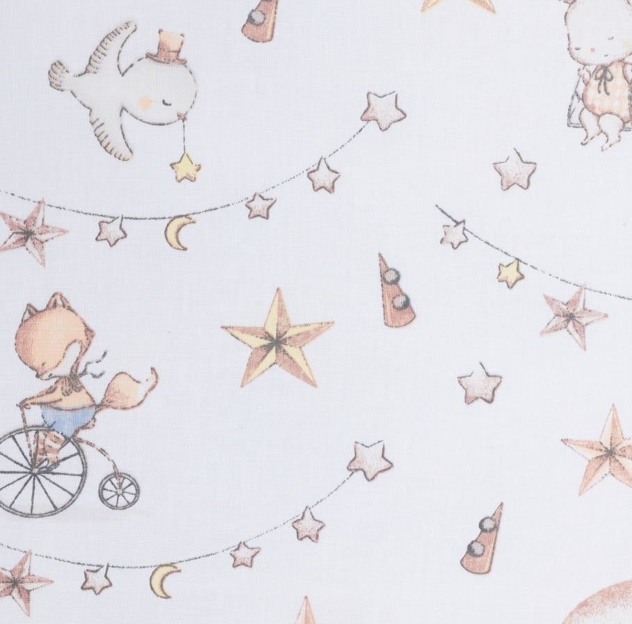 Fillikid Beistellbett Nino 45x90cm inkl. Bettwäsche-Set Zirkus exklusiv