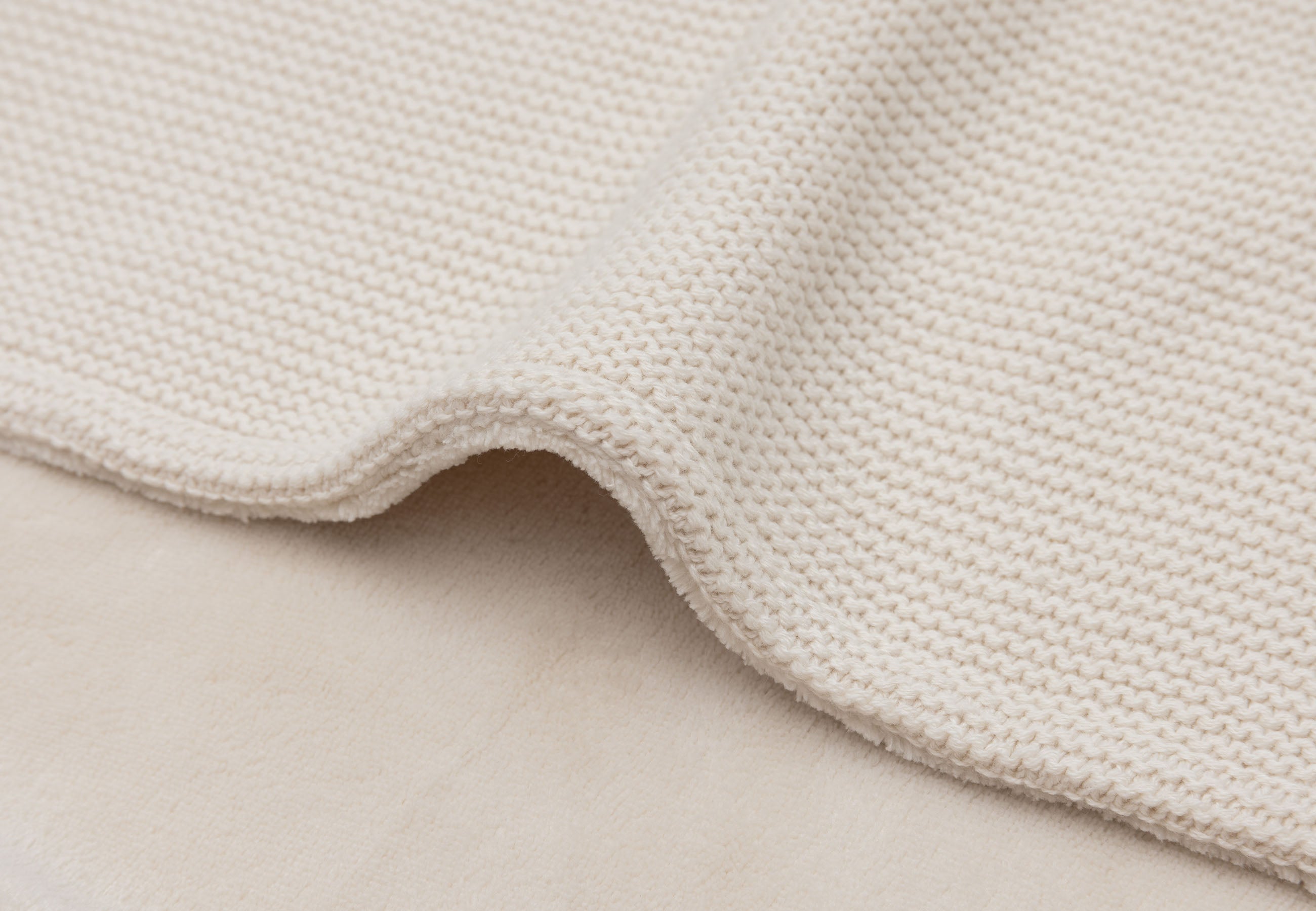 Jollein Babydecke 75 x 100 Basic Knit oatmeal/velvet