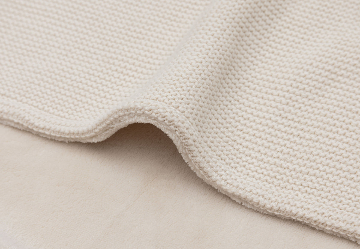 Jollein Babydecke 75 x 100 Basic Knit oatmeal/velvet