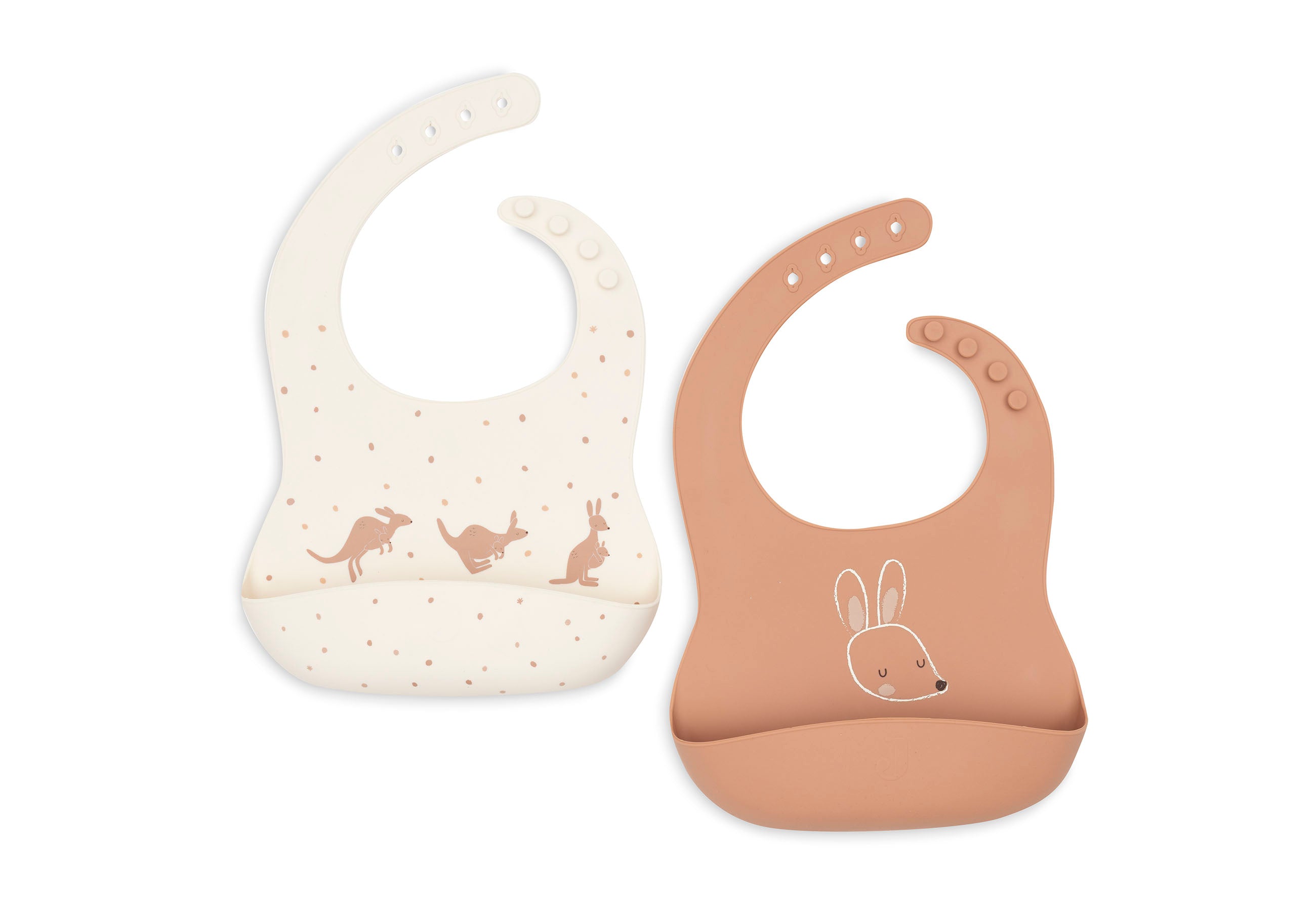 Jollein Lätzchen Silikon Kangaroots - 2 Stück