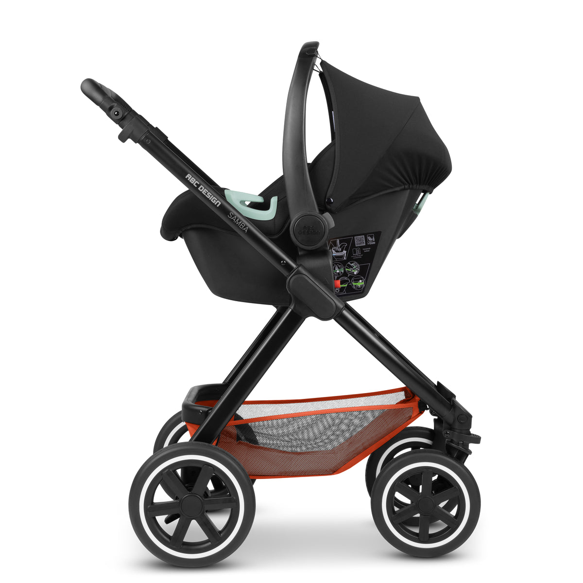 ABC Design Samba 2024 mit Wanne carrot und Wickeltasche Urban gratis *SALE*