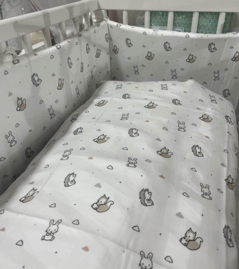 Fillikid Beistellbett Nino 90 x 45 cm mit Bettset-Set Trio &amp; atmungsaktiver Matratze Träumeland