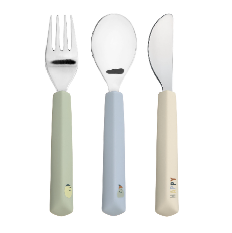 Lässig Kinderbesteck (Gabel, Löffel, Messer), Happy Fruits, Zitrone