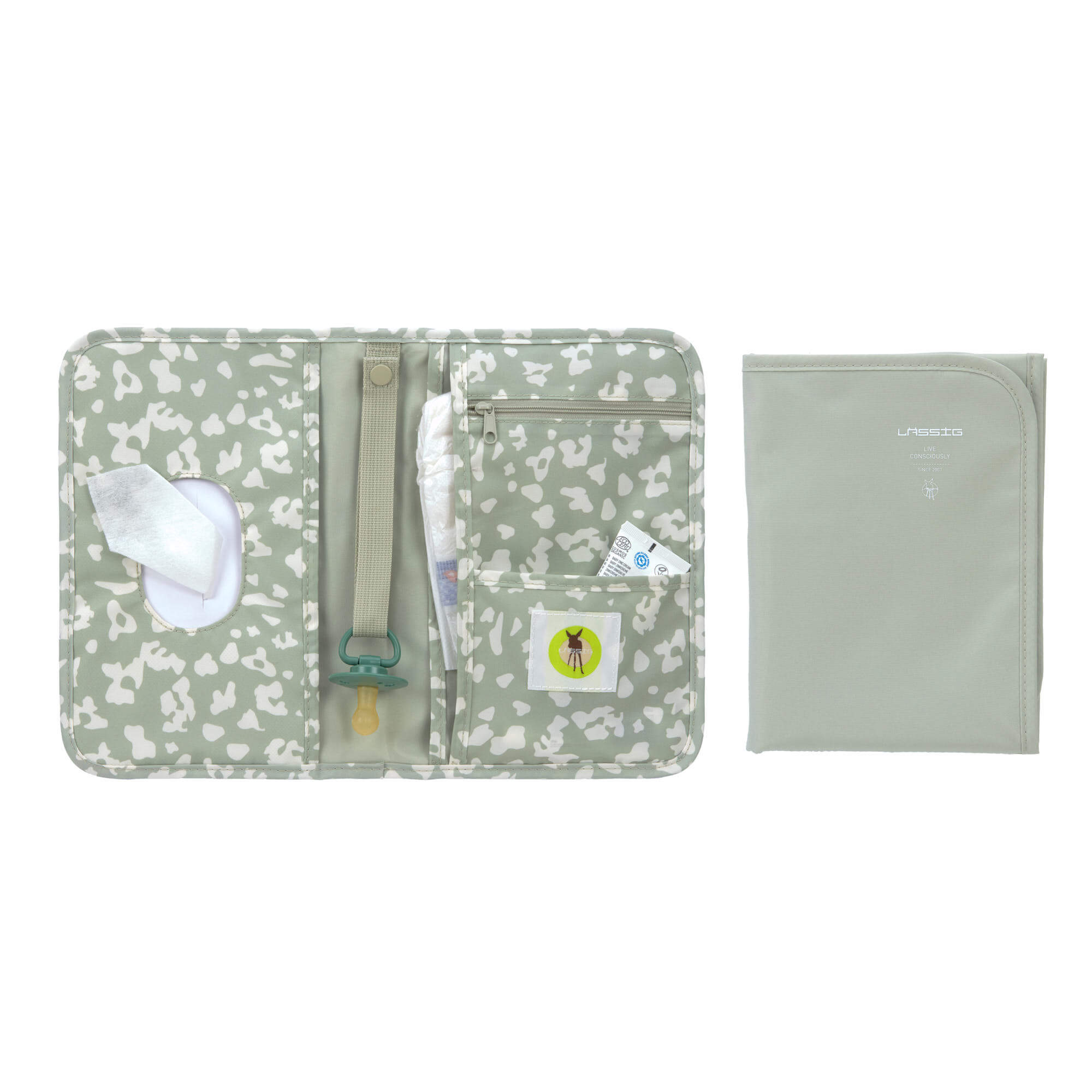 Lässig Windeltasche - Changing Pouch, Leo light khaki
