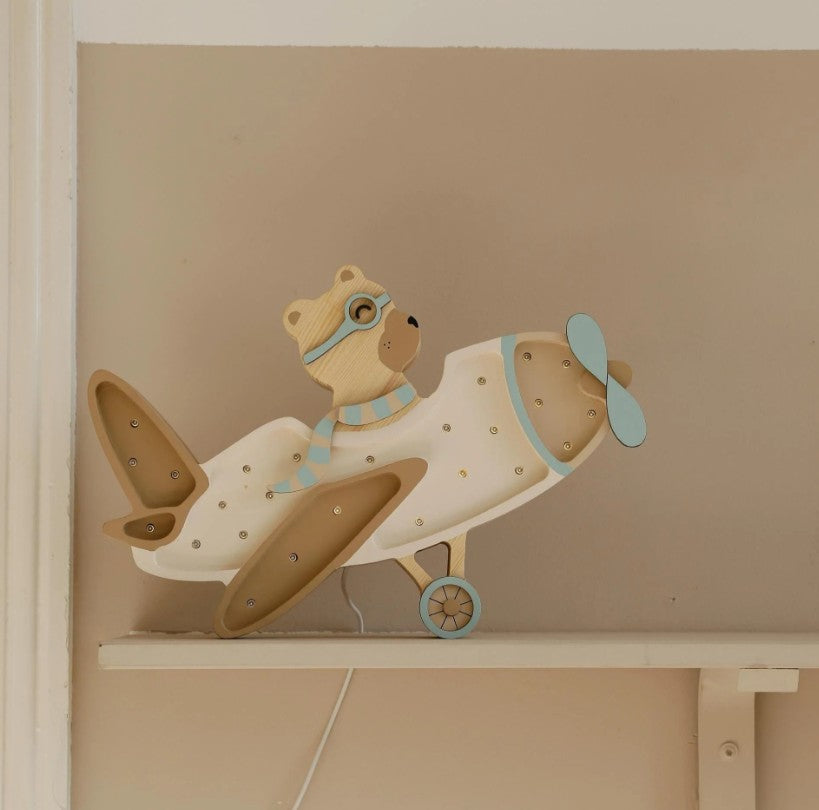 Little Lights Vintage Aircraft Lampe Vanilla Sky Bear